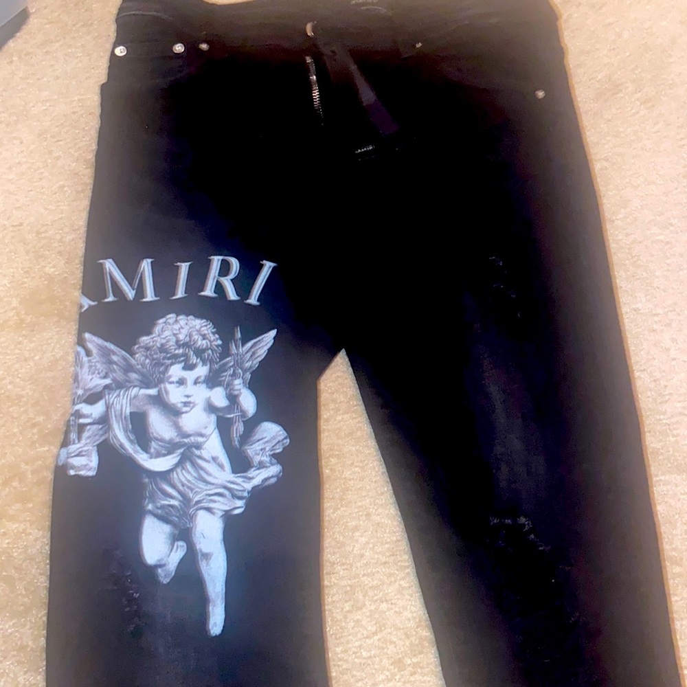 Black and White Amiri Jeans...Size 34(Slim Fit) ...Worn Once...Very Comfortable